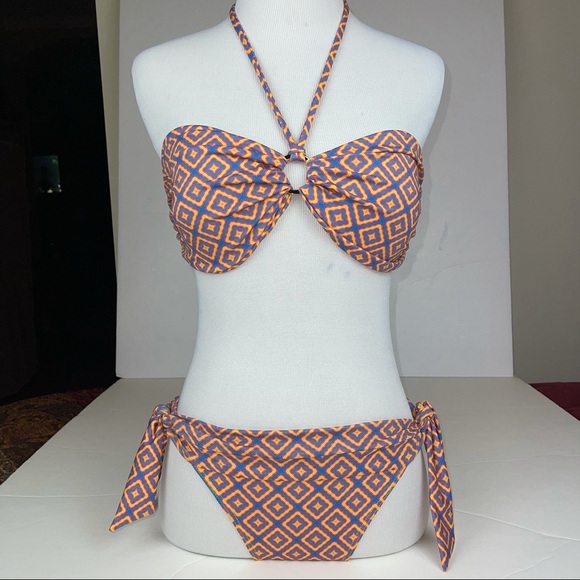 KORAL Swim Bikini Set Bandeau Top Tie Bottom S - Picture 4 of 17